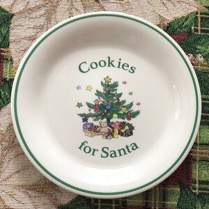 8” vintage Christmas Cookies for Santa Plate